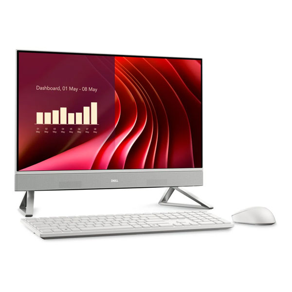 Dell Inspiron 27 All-in-One Desktop - Intel Core i5, 16GB DDR5, 512GB SSD, White, EC27250